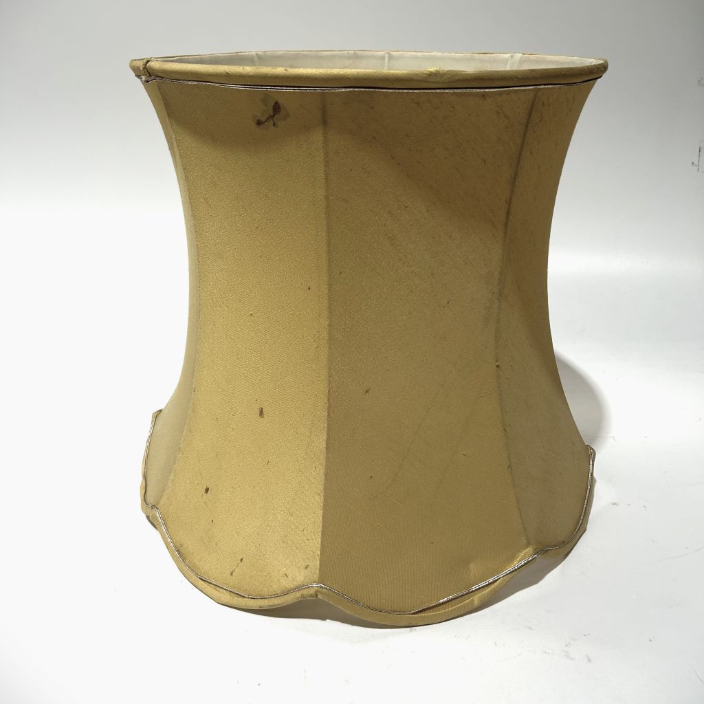 LAMPSHADE,Vintage LARGE Cream w Gold Trim